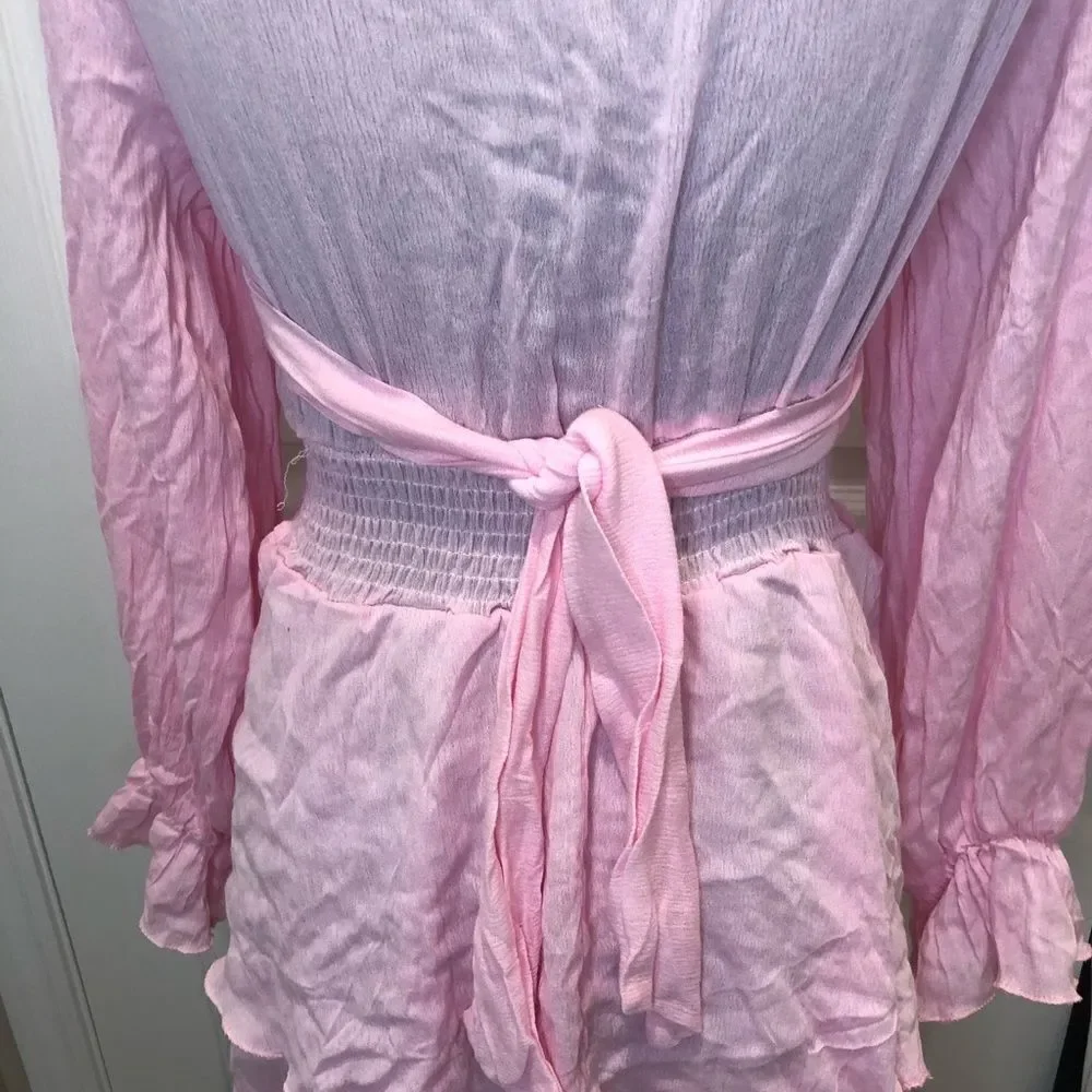 Pink ruffle wrap top dress, size xl - Picture 11 of 14